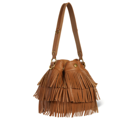 Caramel Fringe Bucket Bag