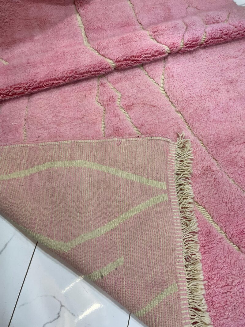 Handmade Moroccan Berber Rug – Soft Pink Wool Carpet - Image 2