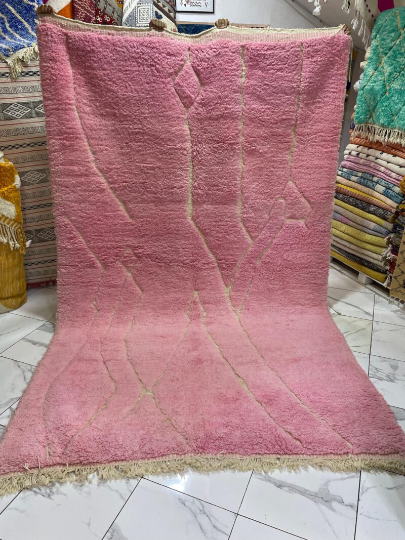 Handmade Moroccan Berber Rug – Soft Pink Wool Carpet